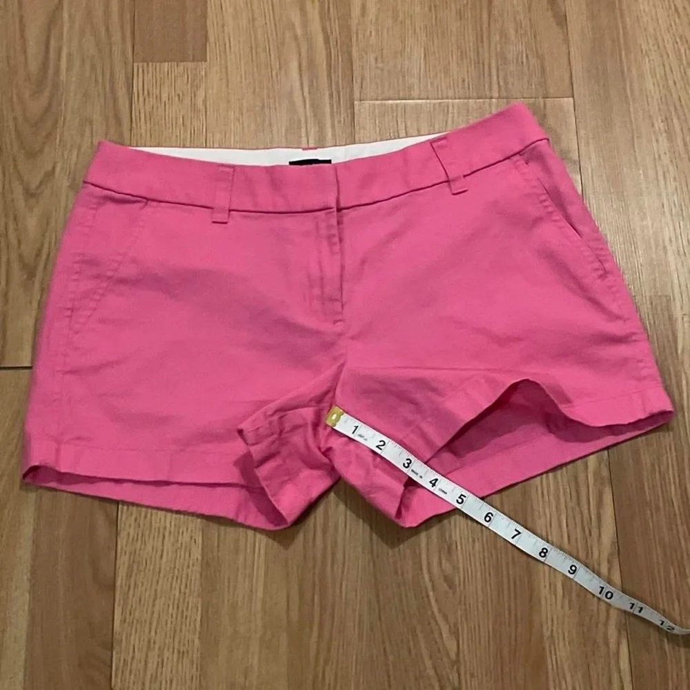 J.Crew Women’s 4 Flat Front Chino Shorts Pink Medium Rise Preppy Classic